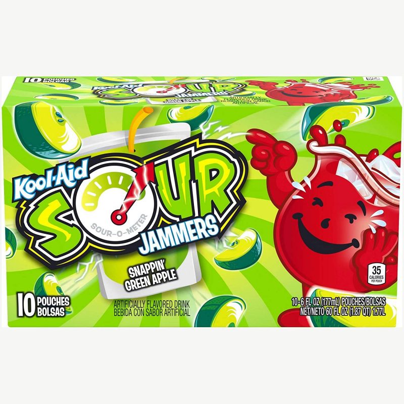 Wholesale Kool Aid Sour Jammers Snappin Green Apple (177ml Case)