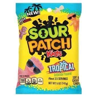 Wholesale Sour Patch Kids Tropical Candy Peg Bag (141g)