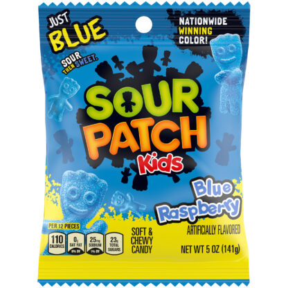 Wholesale Sour Patch Kids Blue Raspberry Peg bag USA (12x102g) 1 Sour Patch Kids Blue Raspberry Peg bag USA (12x102g)