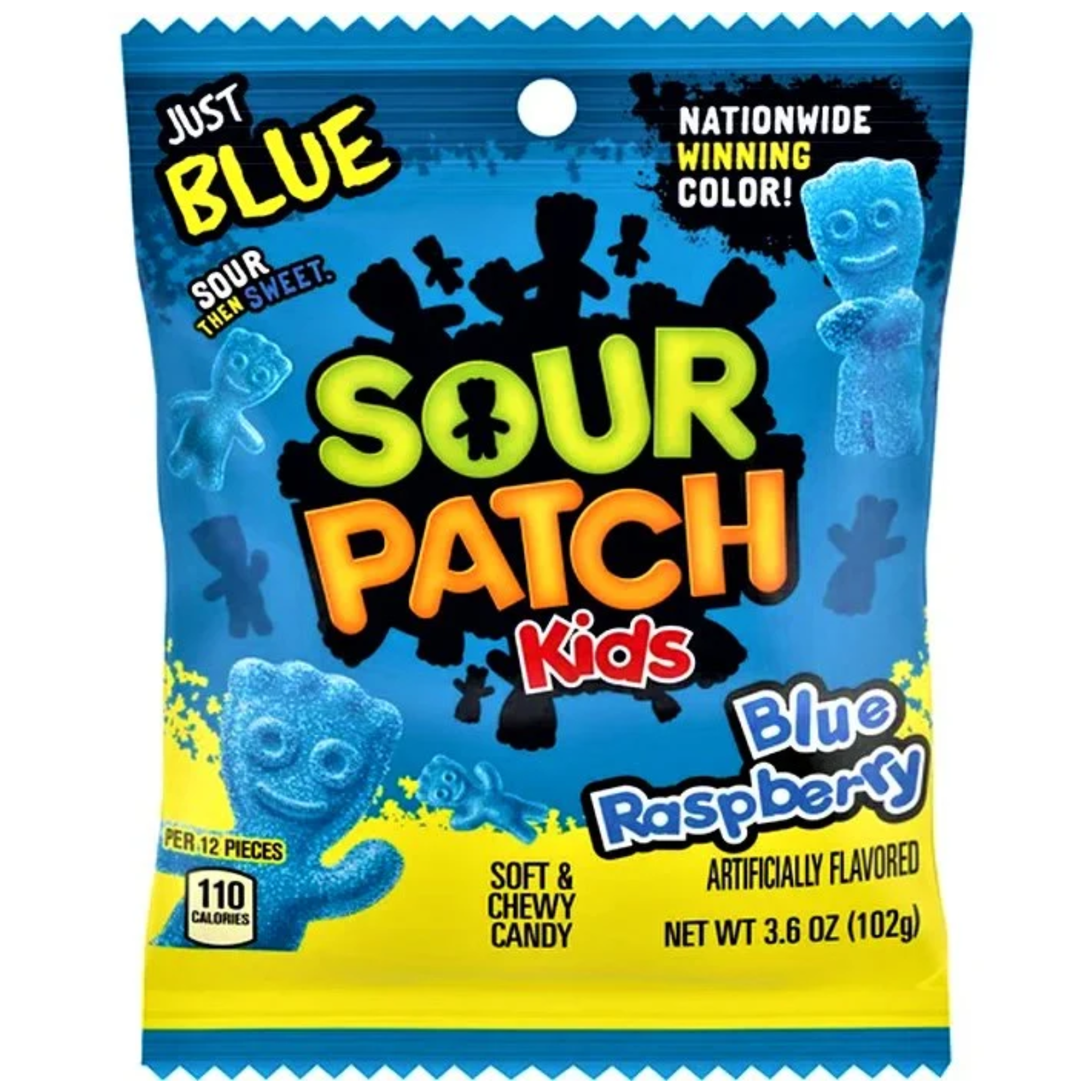 Wholesale Sour Patch Kids Blue Raspberry Peg bag USA (12x102g) 1 Sour Patch Kids Blue Raspberry Peg bag USA (12x102g)