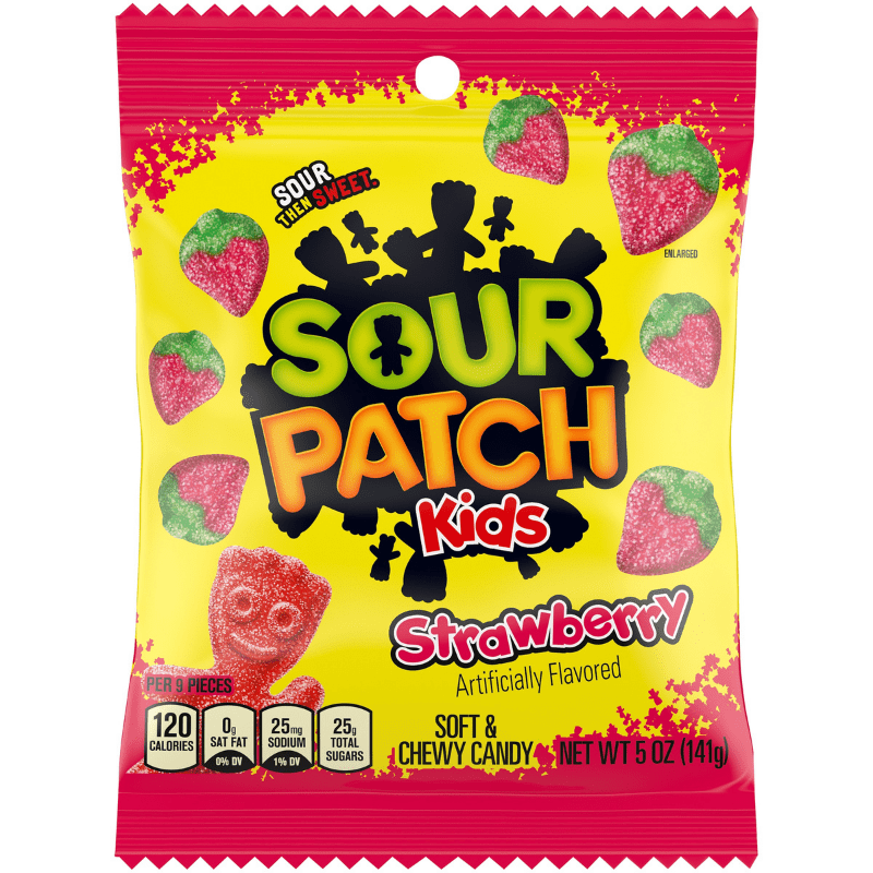 Wholesale Sour Patch Kids Strawberry Peg Bag (141g)