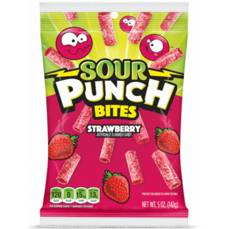 Wholesale Sour Punch Strawberry Bites Peg 142g
