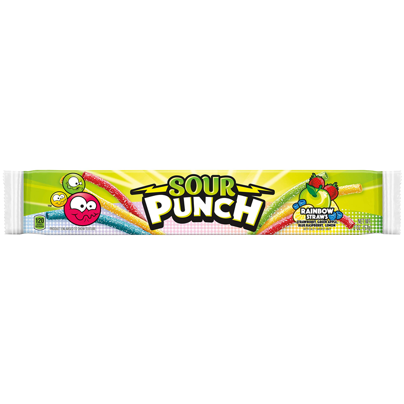 Wholesale Sour Punch Rainbow Straws 57g