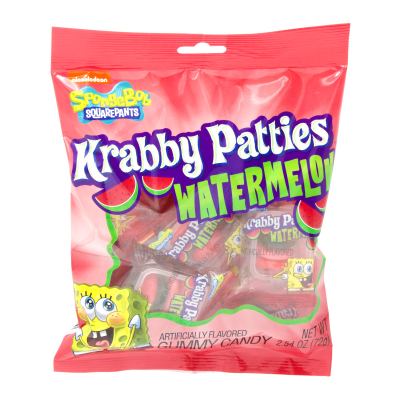 Wholesale Spongebob Krabby Patties Watermelon Peg Bag - 72g