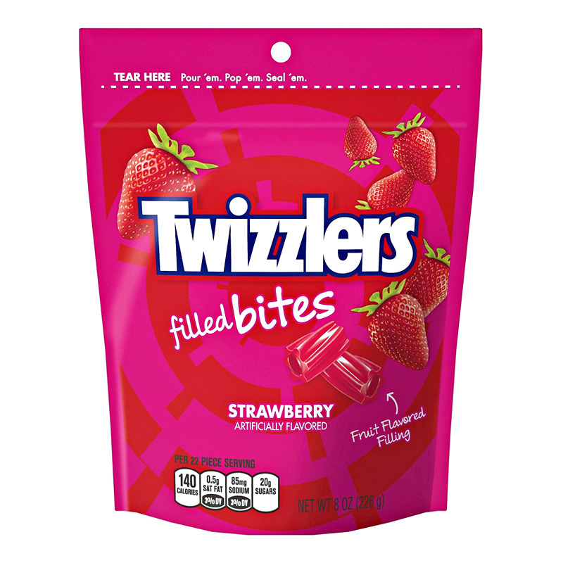 Wholesale Twizzlers Filled Bites Pouch Strawberry 226g