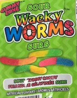 Gummy Zone Wacky Worms Surs Peg Bag - 120g