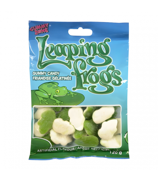Wholesale Gummy Zone Leaping Frogs Peg Bag - 120g (Canadian)