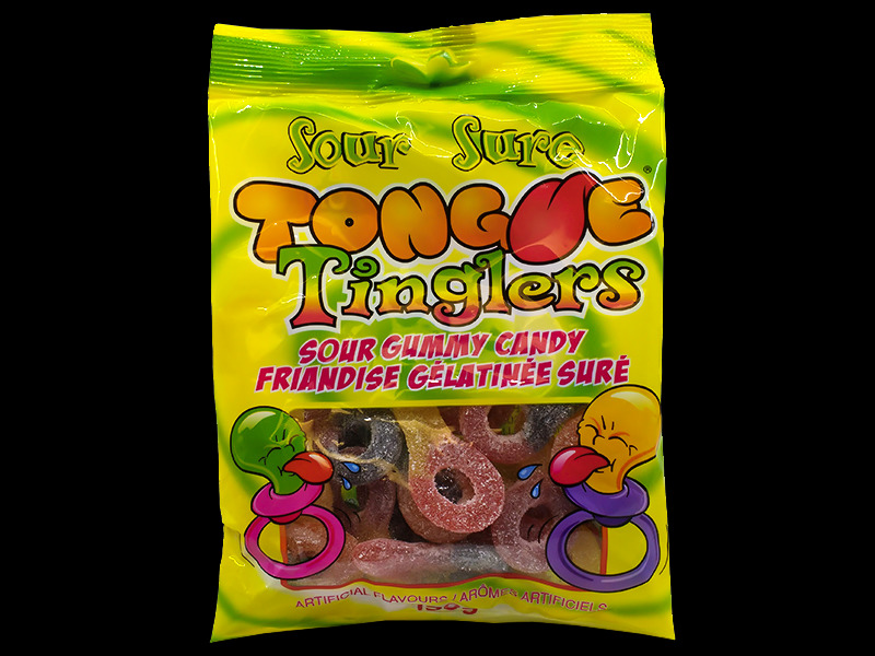 Wholesale Gummy Zone Sour Tongue Tingler Peg Bag - 120g (Canada)