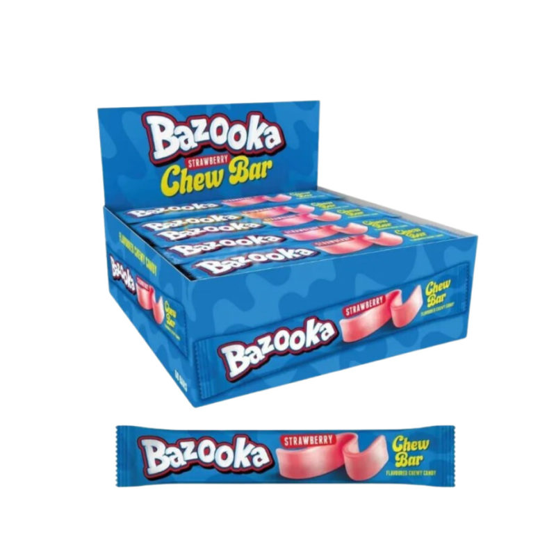 Wholesale Bazooka Strawberry Chew Bar (60x14g)