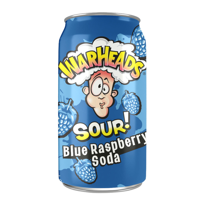 Wholesale Warheads Blue Raspberry Soda Cans (12×355ml)
