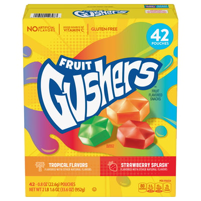 Wholesale Gushers Strawberry Tropical Variety Pack (42 x 22.6g) 1 Gushers Strawberry Tropical Variety Pack (42 x 22.6g)