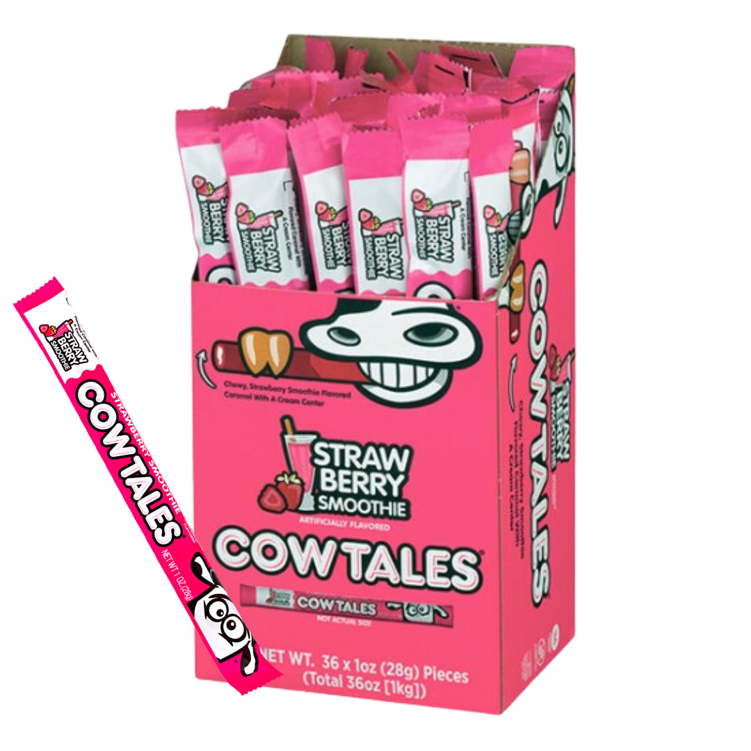 Wholesale Goetze's Strawberry Smoothie Cow Tales (36x28g) 1 Goetze's Strawberry Smoothie Cow Tales (36x28g)