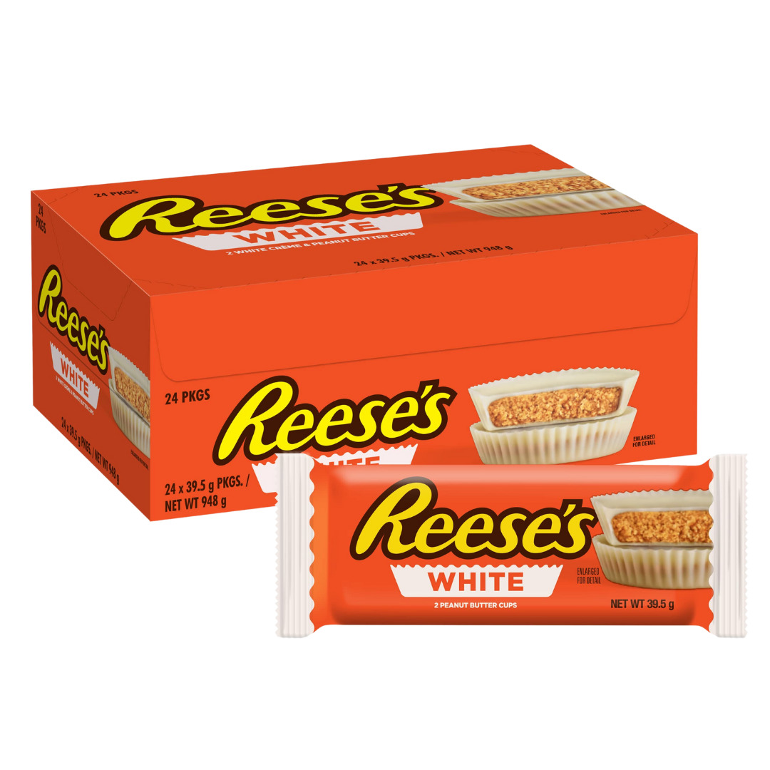 Wholesale Reeses White Two Peanut Butter Cup (24x39g) 1 Reeses White Two Peanut Butter Cup (24x39g)