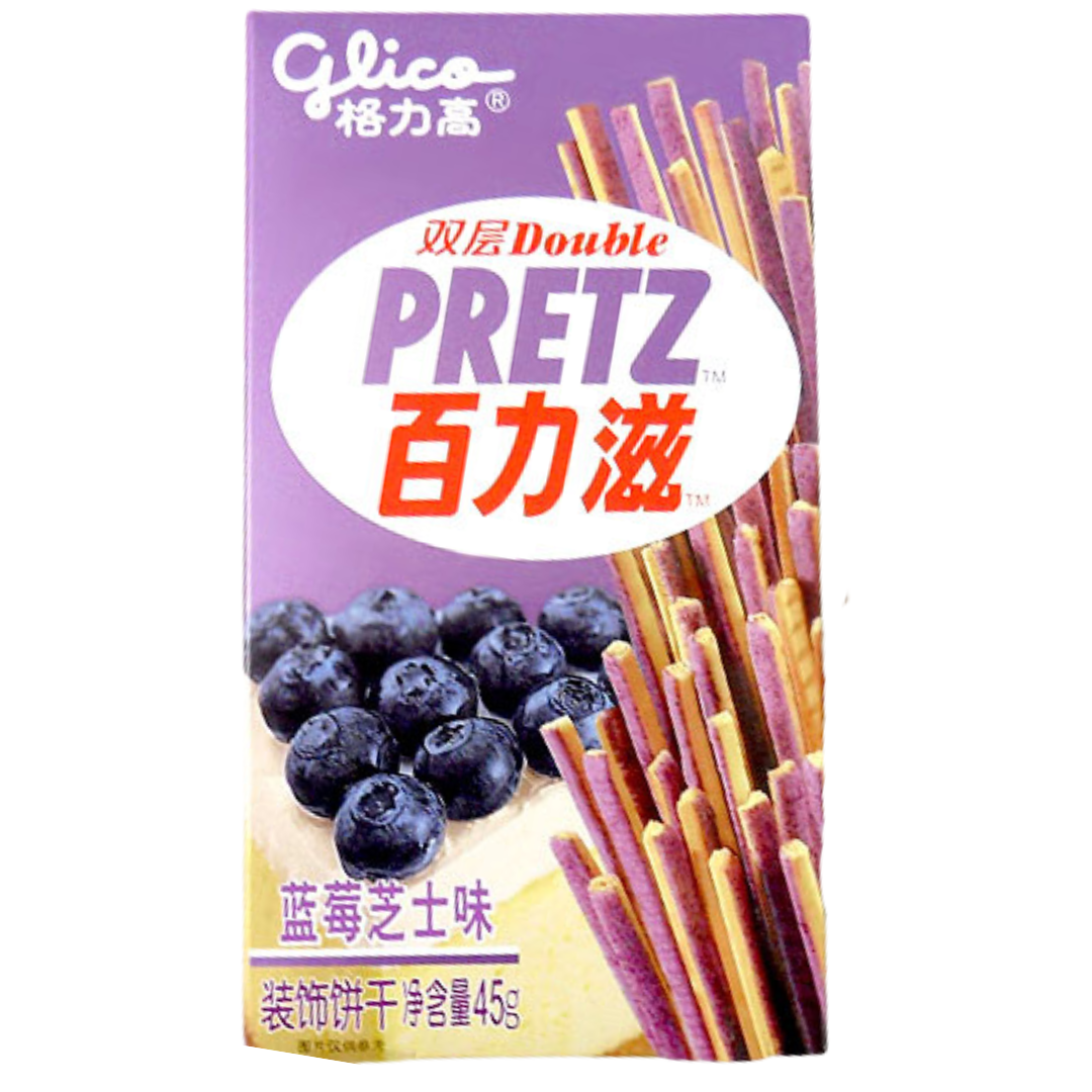 Wholesale Glico Pretz Blueberry Cheese Flavour Chinese (36 x 45g) 1 Glico Pretz Blueberry Cheese Flavour Chinese (36 x 45g)