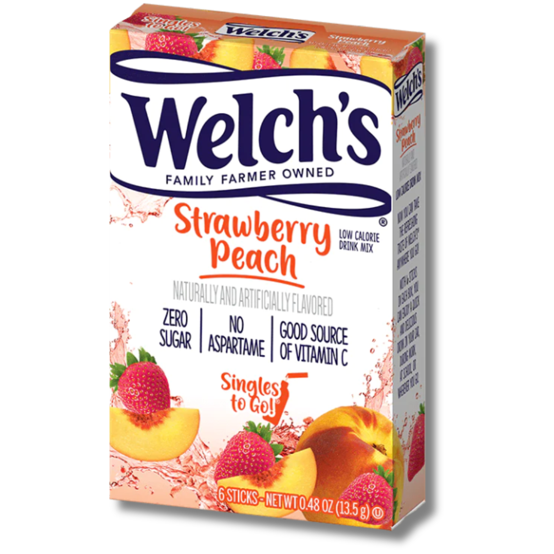 Wholesale Welch's Drink Mix Strawberry Peach Fruit Flavour Zero Sugar Sachets USA (6 Sticks) (12x13.5g) 1 Welch's Drink Mix Strawberry Peach Fruit Flavour Zero Sugar Sachets USA (6 Sticks) (12x13.5g)