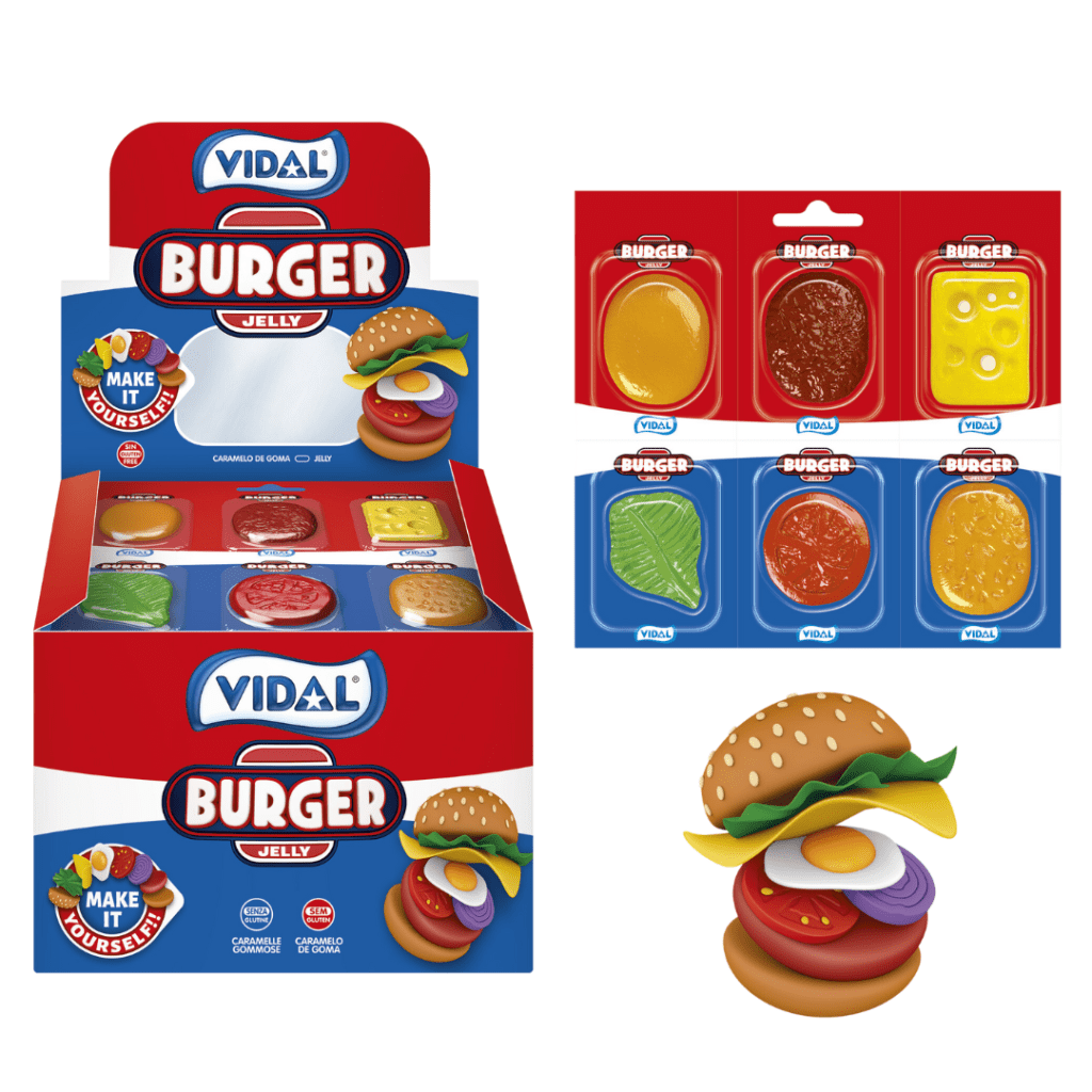 Buy Vidal Burger Jelly (11x66g) The Kandy King