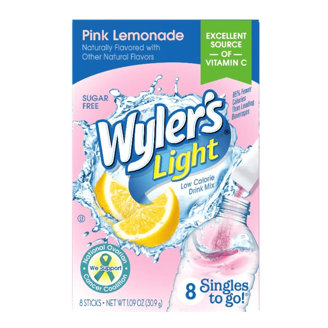 Wholesale Wyler's Light Drink Mix Pink Lemonade Flavour Zero Sugar Sachets USA (8 Sticks) (12x30.9g) 1 Wyler's Light Drink Mix Pink Lemonade Flavour Zero Sugar Sachets USA (8 Sticks) (12x30.9g)