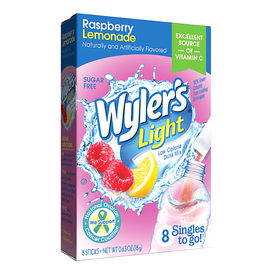 Wholesale Wyler's Light Drink Mix Raspberry Lemonade Flavour Zero Sugar Sachets USA (8 Sticks) (12x18g) 1 Wyler's Light Drink Mix Raspberry Lemonade Flavour Zero Sugar Sachets USA (8 Sticks) (12x18g)