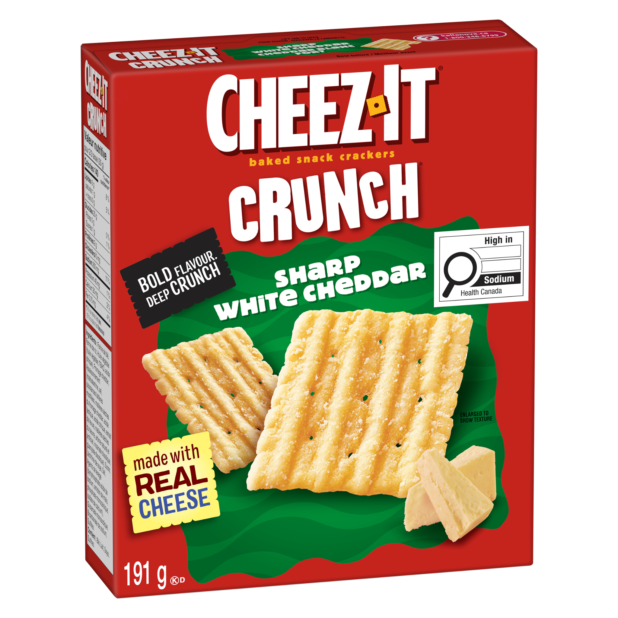 Wholesale Cheez-IT Crackers Crunch Sharp White Cheddar Canadian (12x191g) 1 Cheez-IT Crackers Crunch Sharp White Cheddar Canadian (12x191g)
