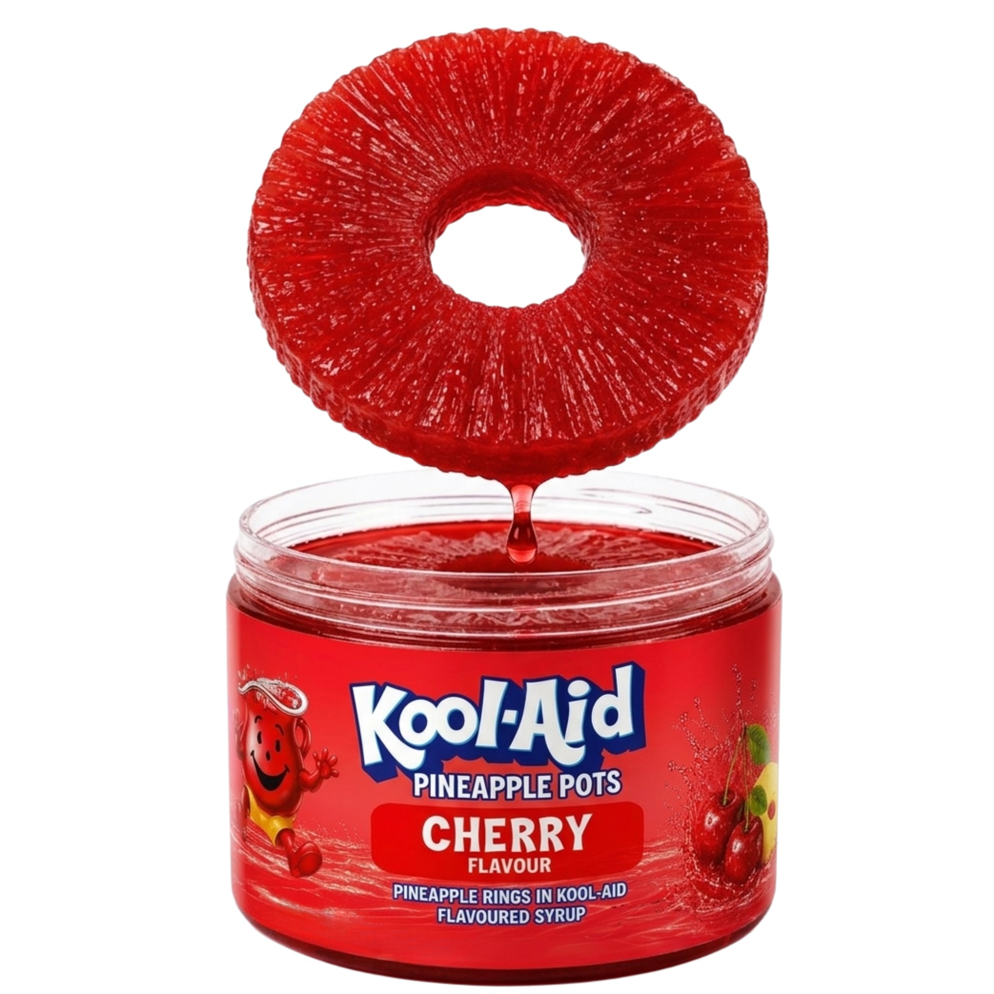 Wholesale Kool Aid Pineapple Pot Cherry Glass Jar Single Jar (1x300ml) 1 Kool Aid Pineapple Pot Cherry Glass Jar Single Jar (1x300ml)